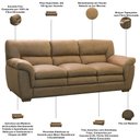 Ver imagem 4 de Sofá 3 Lugares para Sala de Estar 230cm Boston F04 Nobuck Marrom - Lyam Decor