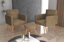 Ver imagem 1 de Kit 2 Poltronas + Puff Dallas Turkey Cappuccino F440 - Matrix