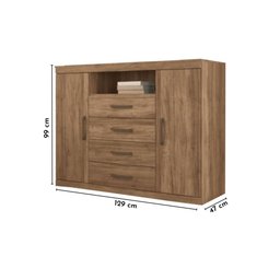 Cômoda Havana Master 2 Portas 4 Gavetas Atacama Santos Andirá - 3 Cômoda Havana Master 2 Portas 4 Gavetas Atacama Santos Andirá - 3