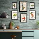Ver imagem 1 de Kit Composição 6 Quadros Cozinha Vintage - com Vidro:moldura Preta