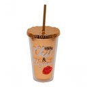 Ver imagem 4 de Copo Canudo Marrom Chic & Elegante 450ml - Projeto Kiwi