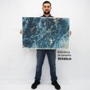 Ver imagem 2 de Quadro Decorativo em Canvas Abstrato Azul Celeste TaColado Moldura Flutuante 4,5cm Madeira 90 x 60cm