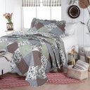 Ver imagem 1 de Kit Colcha Cobre Leito Ultrasonic 100% Poliéster Dupla Face 3 Peças - Jolitex - Paulinia - Casal
