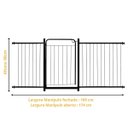 Ver imagem 2 de Grade Proteção Segurança Portão Pet 80cm Preto Bebê Cão com Extensor 2 de 40cm e 1 de 20cm Itagold