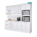Ver imagem 7 de Cozinha Milla Bright Duo 10 Portas 5 Gavetas MDF Branco Móveis Carraro