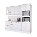 Ver imagem 2 de Cozinha Milla Bright Duo 10 Portas 5 Gavetas MDF Branco Móveis Carraro