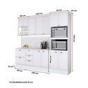 Ver imagem 4 de Cozinha Milla Bright Duo 10 Portas 5 Gavetas MDF Branco Móveis Carraro
