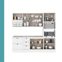 Ver imagem 6 de Cozinha Milla Bright Duo 10 Portas 5 Gavetas MDF Branco Móveis Carraro