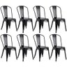 Kit 8 Cadeiras Tolix Iron Design Preta Aço Industrial Sala Cozinha Jantar Bar - 1
