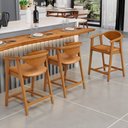 Ver imagem 2 de Kit 03 Banquetas Baixa Cozinha Sala de Jantar Bancada Cecília L02 Couríssimo Whisky - Lyam Decor