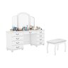 Penteadeira com Espelho e Gavetas com Banqueta Berlim Branco - 1