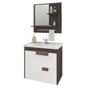 Ver imagem 1 de Gabinete de Banheiro com Cuba e Espelheira Tulipa 60cm Cafe/branco - Mgm