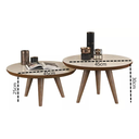 Ver imagem 6 de Mesa de Centro Redonda para Sala Moderna Luma - Off White/Freijó