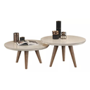 Ver imagem 4 de Mesa de Centro Redonda para Sala Moderna Luma - Off White/Freijó