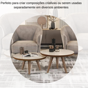 Ver imagem 3 de Mesa de Centro Redonda para Sala Moderna Luma - Off White/Freijó