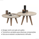 Ver imagem 3 de Mesa de Centro Redonda para Sala Moderna Luma - Off White/Freijó
