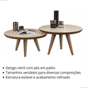 Ver imagem 4 de Mesa de Centro Redonda para Sala Moderna Luma - Off White/Freijó