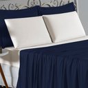 Ver imagem 3 de Jogo de Cama Casal Viúva Nobre 4 Peças Malha 100% Algodão - Azul-marinho / Palha