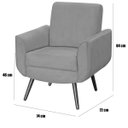 Ver imagem 3 de Kit 2 Poltronas para Sala e Escritório Pé Palito Milão Veludo Bege