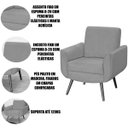 Ver imagem 4 de Kit 2 Poltronas para Sala e Escritório Pé Palito Milão Veludo Bege