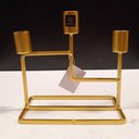 Ver imagem 6 de Castiçal Decorativo de Metal Dourado 16x8x15cm Porta Vela Mesa Jantar Decoração