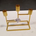 Ver imagem 7 de Castiçal Decorativo de Metal Dourado 16x8x15cm Porta Vela Mesa Jantar Decoração