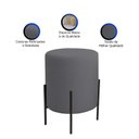 Ver imagem 2 de Kit 2 Puffs Orgânicos Boucle Thor com Pés de Ferro Preto - 7 Decor Cinza Escuro