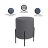 Kit 2 Puffs Orgânicos Boucle Thor com Pés de Ferro Preto - 7 Decor Cinza Escuro - 2
