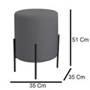 Ver imagem 3 de Kit 2 Puffs Orgânicos Boucle Thor com Pés de Ferro Preto - 7 Decor Cinza Escuro