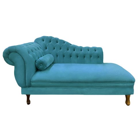 Recamier Barcelona 1,40 Suede Azul Turquesa - Dominic Decor