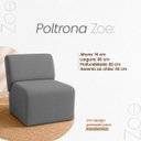 Ver imagem 4 de Poltrona Decorativa Zoe Orgânica para Sala Recepção Hall Moderna Minimalista Luxo Linho Premium Easy