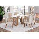 Ver imagem 2 de Mesa Jantar Yara 160 6 Cadeiras Eloa Linho - Henn