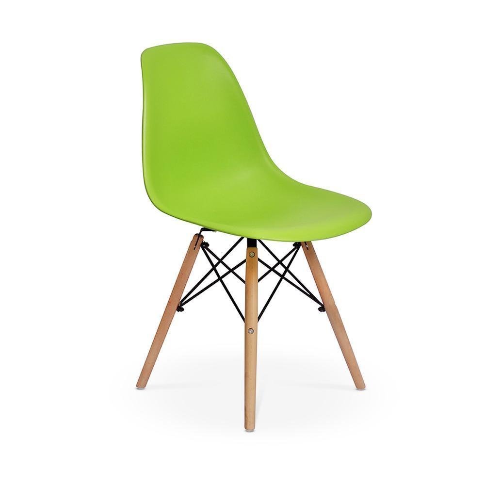 Conjunto Mesa de Jantar Laura 100cm Branca com 4 Cadeiras Charles Eames - Verde - 2