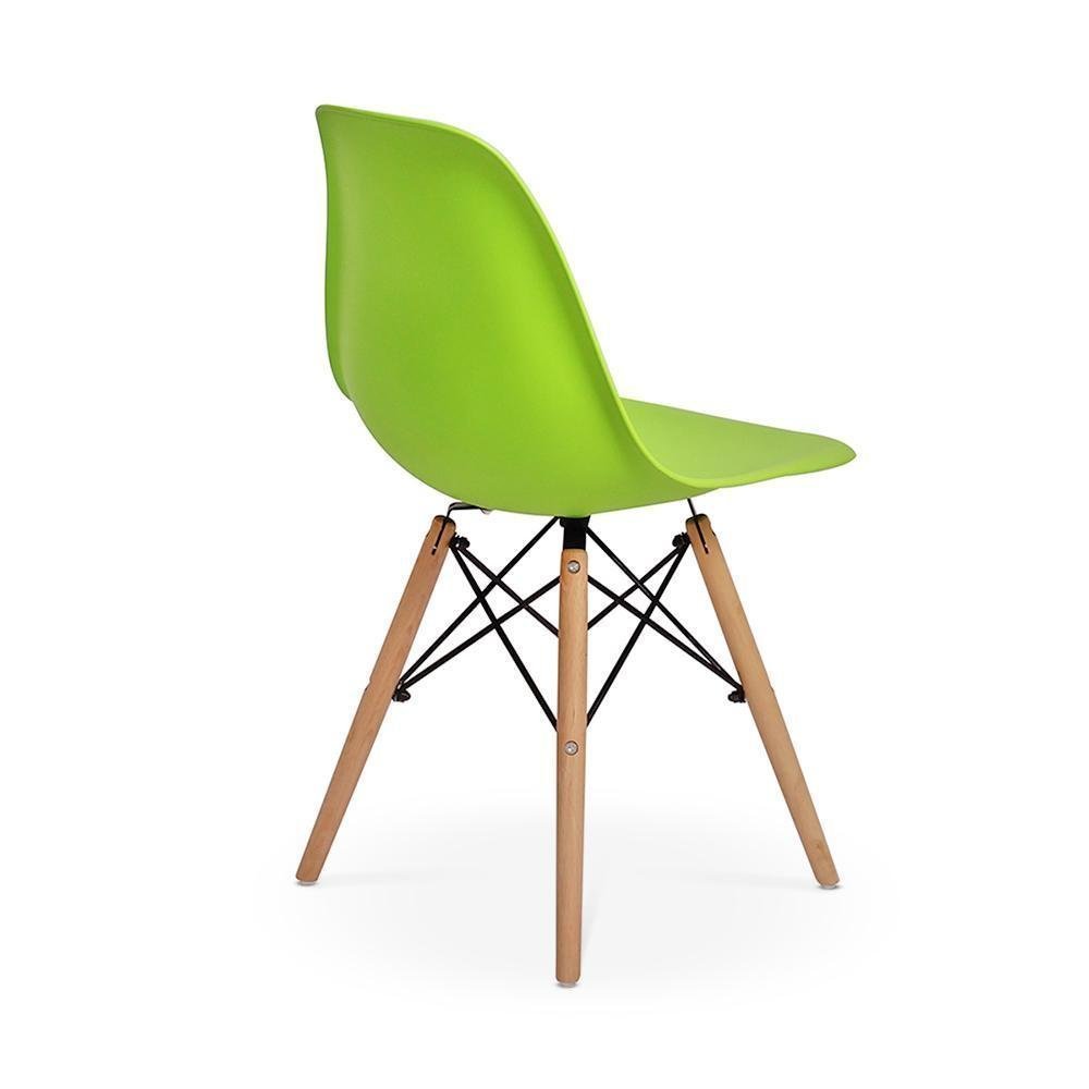 Conjunto Mesa de Jantar Laura 100cm Branca com 4 Cadeiras Charles Eames - Verde - 3