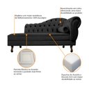 Ver imagem 3 de Divã Recamier Juliana Lado Esquerdo 120 Cm Linho Preto - Amarena Móveis