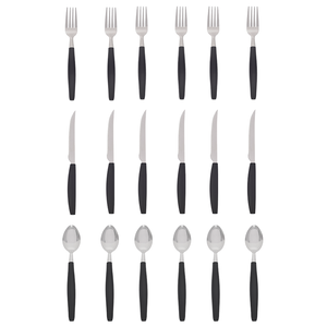 Jogo de Talheres 18 Peças Garfo, Faca e Colher Inox Linha Mato Grosso Cor:Preto