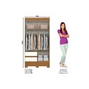 Ver imagem 3 de Guarda Roupa 4 Portas de Abrir e 2 Gavetas Briz BS02 Castanho - Henn