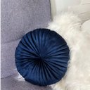 Ver imagem 2 de Almofada Redonda Veludo Rendy Azul Marinho