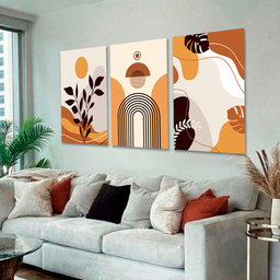 Quadros Decorativos Abstrato Orgânico Tons Terrosos Boho - 2