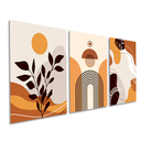 Ver imagem 1 de Quadros Decorativos Abstrato Orgânico Tons Terrosos Boho