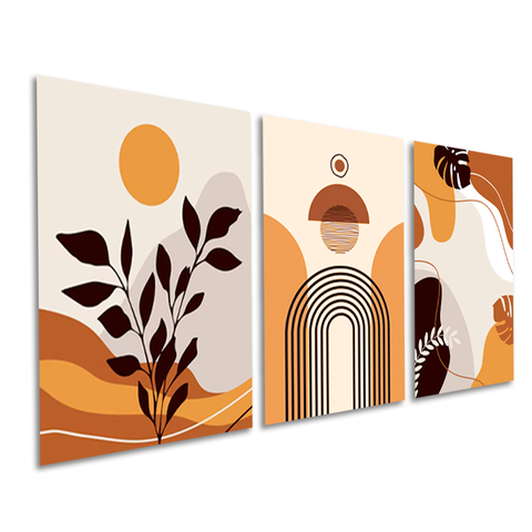 Quadros Decorativos Abstrato Orgânico Tons Terrosos Boho