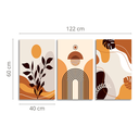 Ver imagem 3 de Quadros Decorativos Abstrato Orgânico Tons Terrosos Boho