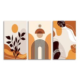 Quadros Decorativos Abstrato Orgânico Tons Terrosos Boho - 4