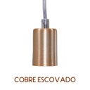 Ver imagem 4 de Kit Com 3 Pendentes Tubo Cilindro Alumínio 6cm E27 Cobre Escovado St458