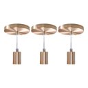 Ver imagem 1 de Kit Com 3 Pendentes Tubo Cilindro Alumínio 6cm E27 Cobre Escovado St458