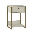 Ver imagem 2 de Mesa de Cabeceira Industrial 1 Gaveta Off White - Olivar Móveis