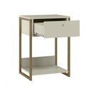 Ver imagem 3 de Mesa de Cabeceira Industrial 1 Gaveta Off White - Olivar Móveis