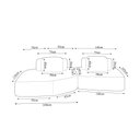 Ver imagem 4 de Sofá Ilha Dakota 2 Módulos 310cm Encostos Almofadas Soltas Pu Marrom/cinza G33 - Gran Belo
