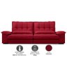 Sofá Bergamo 2,10m Assento Retrátil e Reclinável Velosuede Vermelho - Netsofás - 4