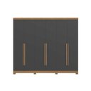 Ver imagem 3 de Guarda Roupa Casal 6 Portas e 3 Gavetas C/ Pés Cb03t580 Canela/grafite - Kappesberg